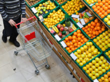 Fruktavdelning i en livsmedelsbutik